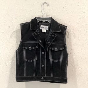Black authentic vintage leather vest